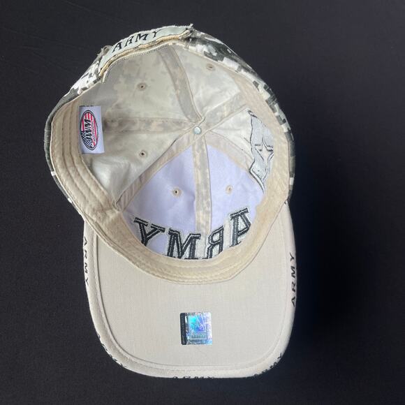 US Army Strapback Hat Digi Camo Adjustable Brown Military Star Logo Cotton - Picture 11 of 12